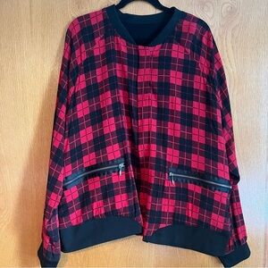 Torrid size 4X red plaid or black reversible bomber jacket
